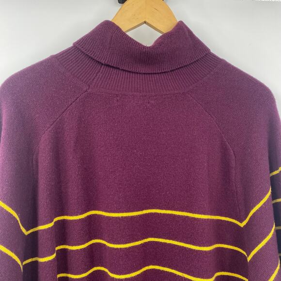 Universal Standard Eco Striped Sweater Turtleneck Striped Burgundy Yellow 18 20 - Picture 6 of 9